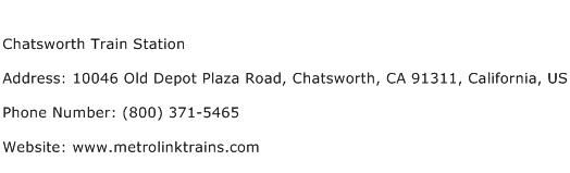 Chatsworth Train Station Address Contact Number