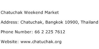 Chatuchak Weekend Market Address Contact Number