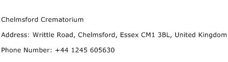 Chelmsford Crematorium Address Contact Number