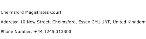 Chelmsford Magistrates Court Address Contact Number