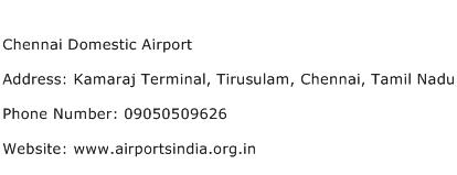 Chennai Domestic Airport Address Contact Number