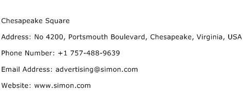 Chesapeake Square Address Contact Number