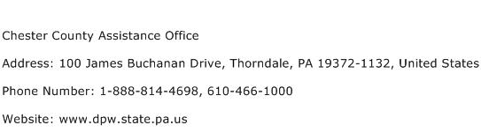Chester County Assistance Office Address Contact Number