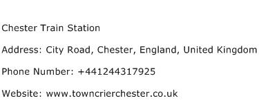 Chester Train Station Address Contact Number