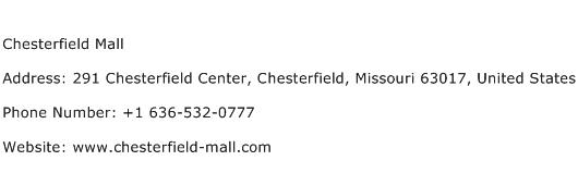 Chesterfield Mall Address Contact Number