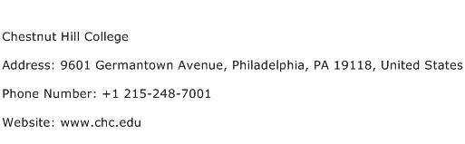 Chestnut Hill College Address Contact Number