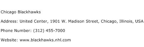 Chicago Blackhawks Address Contact Number