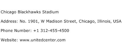 Chicago Blackhawks Stadium Address Contact Number