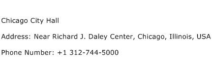 Chicago City Hall Address Contact Number