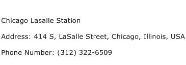 Chicago Lasalle Station Address Contact Number