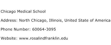 Chicago Medical School Address Contact Number