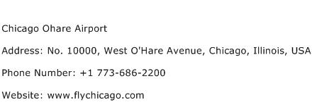 Chicago Ohare Airport Address Contact Number