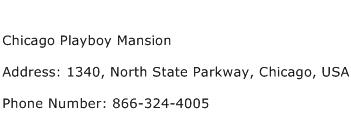 Chicago Playboy Mansion Address Contact Number