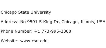 Chicago State University Address Contact Number