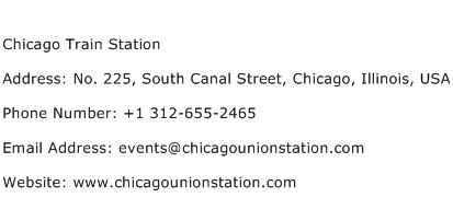 Chicago Train Station Address Contact Number