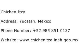 Chichen Itza Address Contact Number