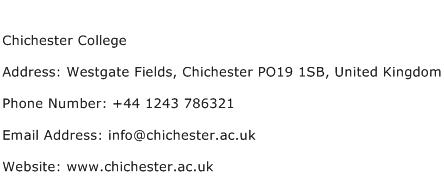 Chichester College Address Contact Number