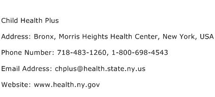Child Health Plus Address Contact Number