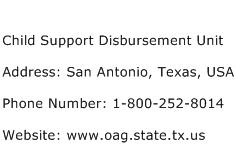 Child Support Disbursement Unit Address Contact Number