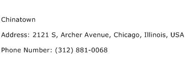 Chinatown Address Contact Number