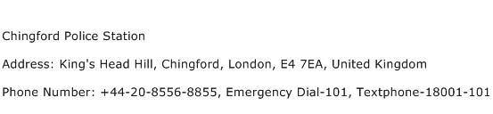 Chingford Police Station Address Contact Number