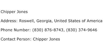 Chipper Jones Address Contact Number