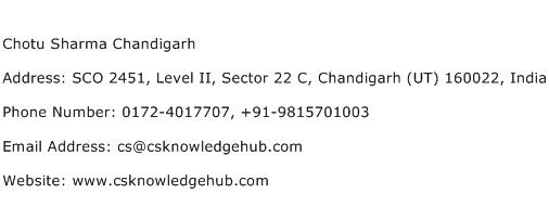 Chotu Sharma Chandigarh Address Contact Number