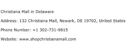 Christiana Mall in Delaware Address Contact Number