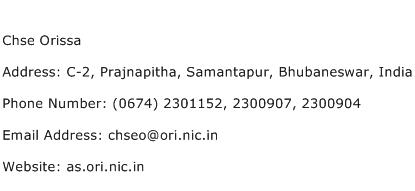 Chse Orissa Address Contact Number