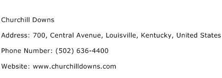 Churchill Downs Address Contact Number