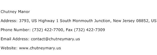 Chutney Manor Address Contact Number