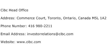 Cibc Head Office Address Contact Number