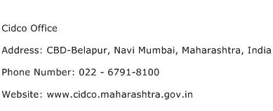 Cidco Office Address Contact Number