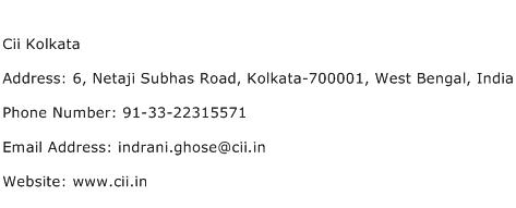Cii Kolkata Address Contact Number