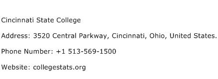 Cincinnati State College Address Contact Number