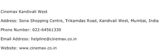 Cinemax Kandivali West Address Contact Number