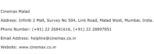 Cinemax Malad Address Contact Number