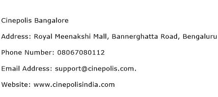 Cinepolis Bangalore Address Contact Number