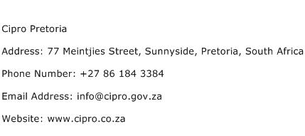 Cipro Pretoria Address Contact Number