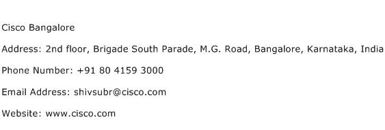 Cisco Bangalore Address Contact Number