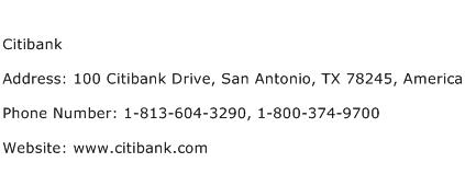 Citibank Address Contact Number