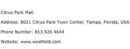 Citrus Park Mall Address Contact Number