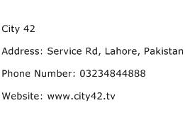 City 42 Address Contact Number