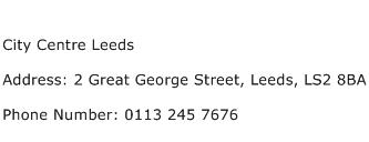 City Centre Leeds Address Contact Number