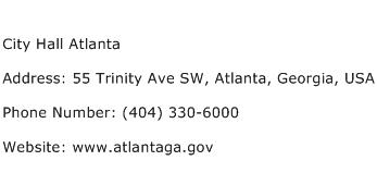 City Hall Atlanta Address Contact Number