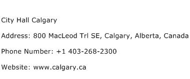 City Hall Calgary Address Contact Number