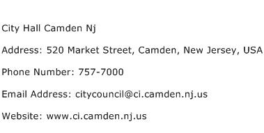 City Hall Camden Nj Address Contact Number