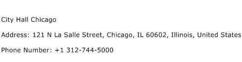 City Hall Chicago Address Contact Number