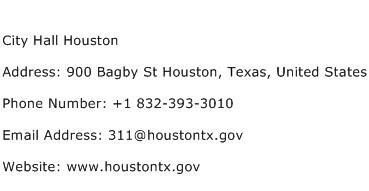 City Hall Houston Address Contact Number