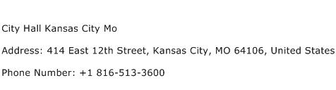 City Hall Kansas City Mo Address Contact Number